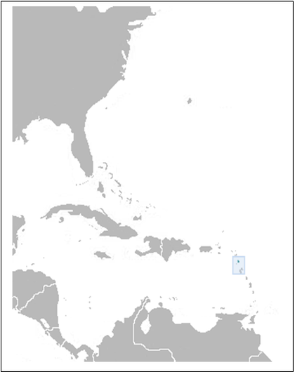 Map of Antigua and barbuda  in Central America